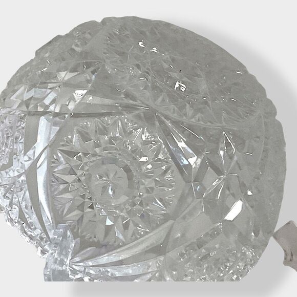 VTG ABP Unmarked Cut Glass Crystal Fruit Bowl Sawtooth Edge Starts 6.5” Heavy - Picture 16 of 16